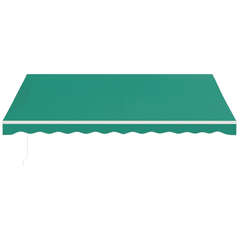 13' x 10' Electric Awning, Retractable Awning Sun Shade Shelter with Remote Controller, Manual Crank Handle and Aluminum Frame, for Deck, Balcony, Yard, Green