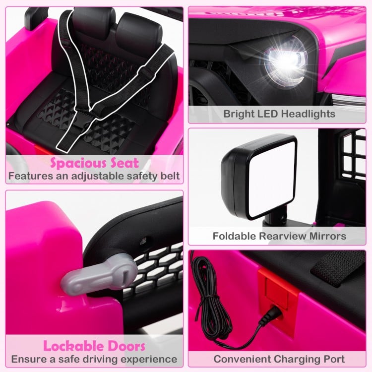 12V Kids Ride on Truck Car Battery Powered Electric Vehicle-Pink