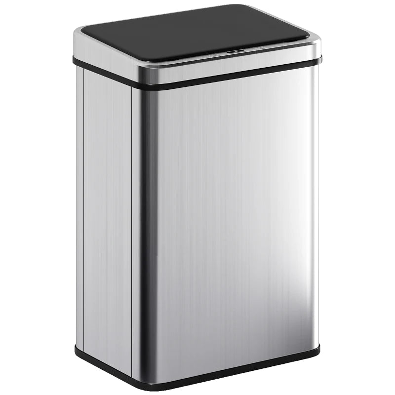 10.6 Gallon Automatic Garbage Can with Soft-Close Lid, Touchless Trash Can with Fingerprint Resistant Stainless Steel