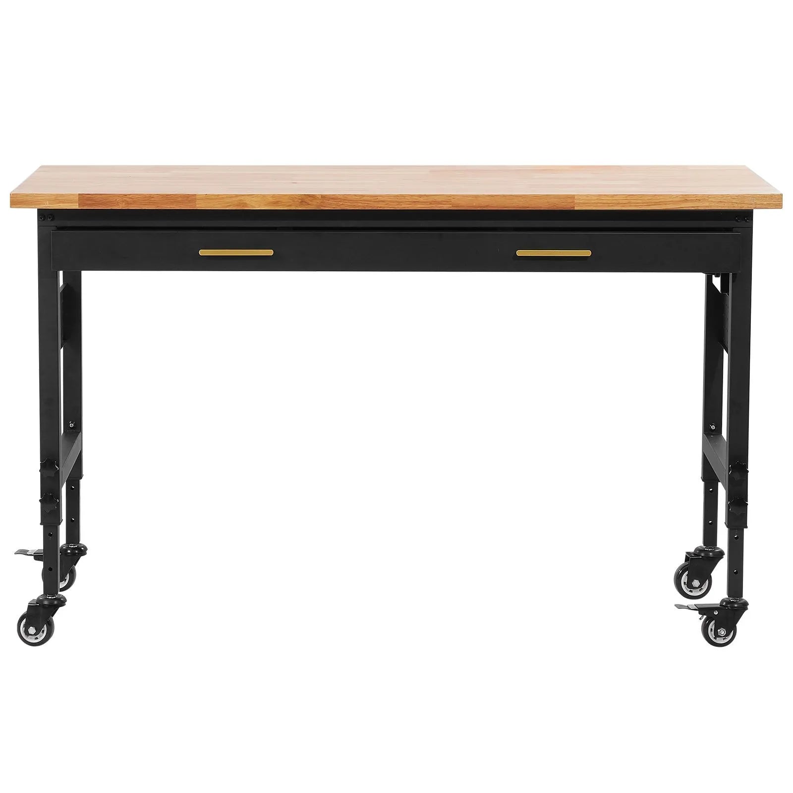 VEVOR 60" Workbench on Wheels Adjustable Height Table with Power Outlet & Drawer
