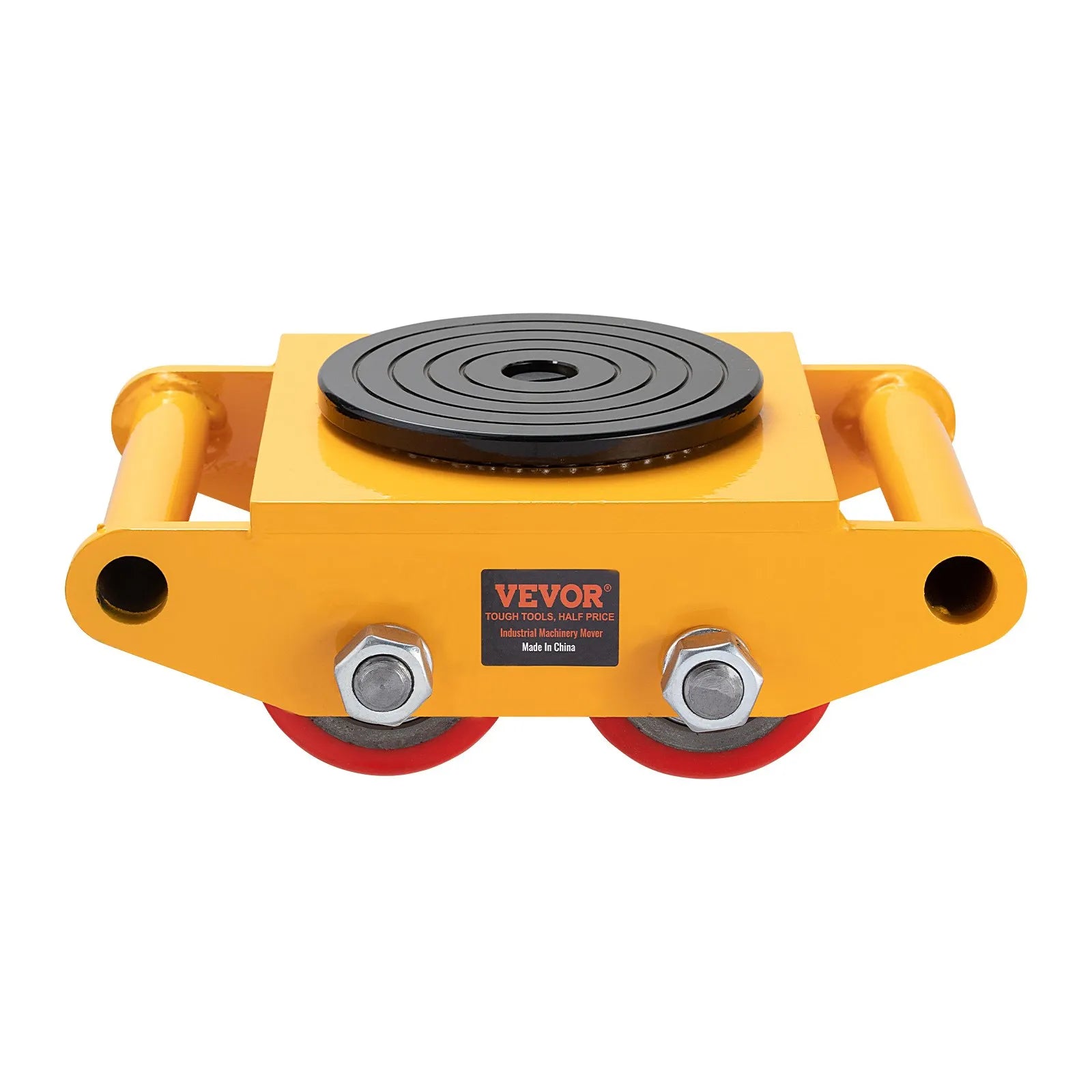 VEVOR 4PCS Machinery Skate Dolly, 17637LBS/8T Industrial Machinery Mover, Heavy Duty Carbon Steel Machinery Moving Skate with 4 PU Wheels and 360° Rotation Non-Slip Cap for Warehouse Workshop Factory
