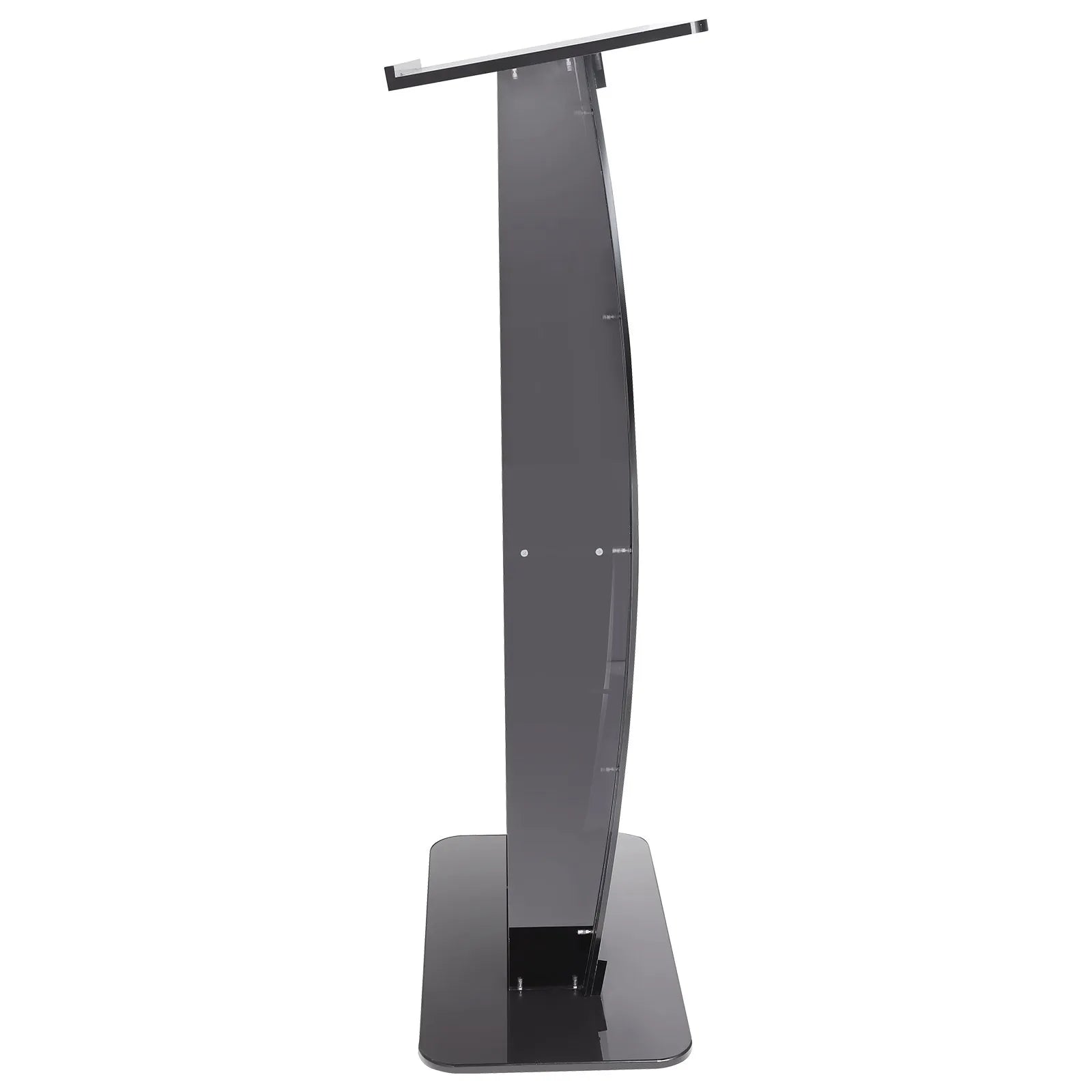VEVOR Acrylic Podium, 47" Tall, Acrylic Podium Stand with Wide Reading Surface & Storage Shelf, Floor-standing Clear Pulpits Acrylic for Church Office School, Black