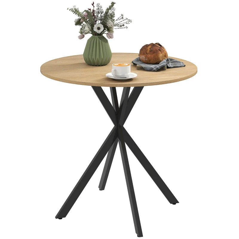 31.5" Industrial Round Dining Table - White Oak