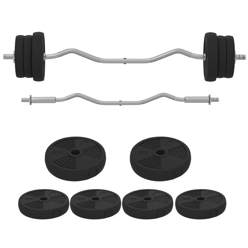 Soozier 50LBS Barbell Weight Set, Adjustable Weights with Curl Bar for Home Gym Women and Men Weight Lifting Training