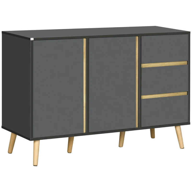 Sideboard Buffet Cabinet with Adjustable Shelves - Dark Grey