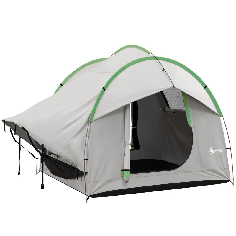 2000mm Waterproof SUV Tent, Car Tent with 3 Doors and Mesh Window, for 5-6 Person Camping Travel, Grey and Green