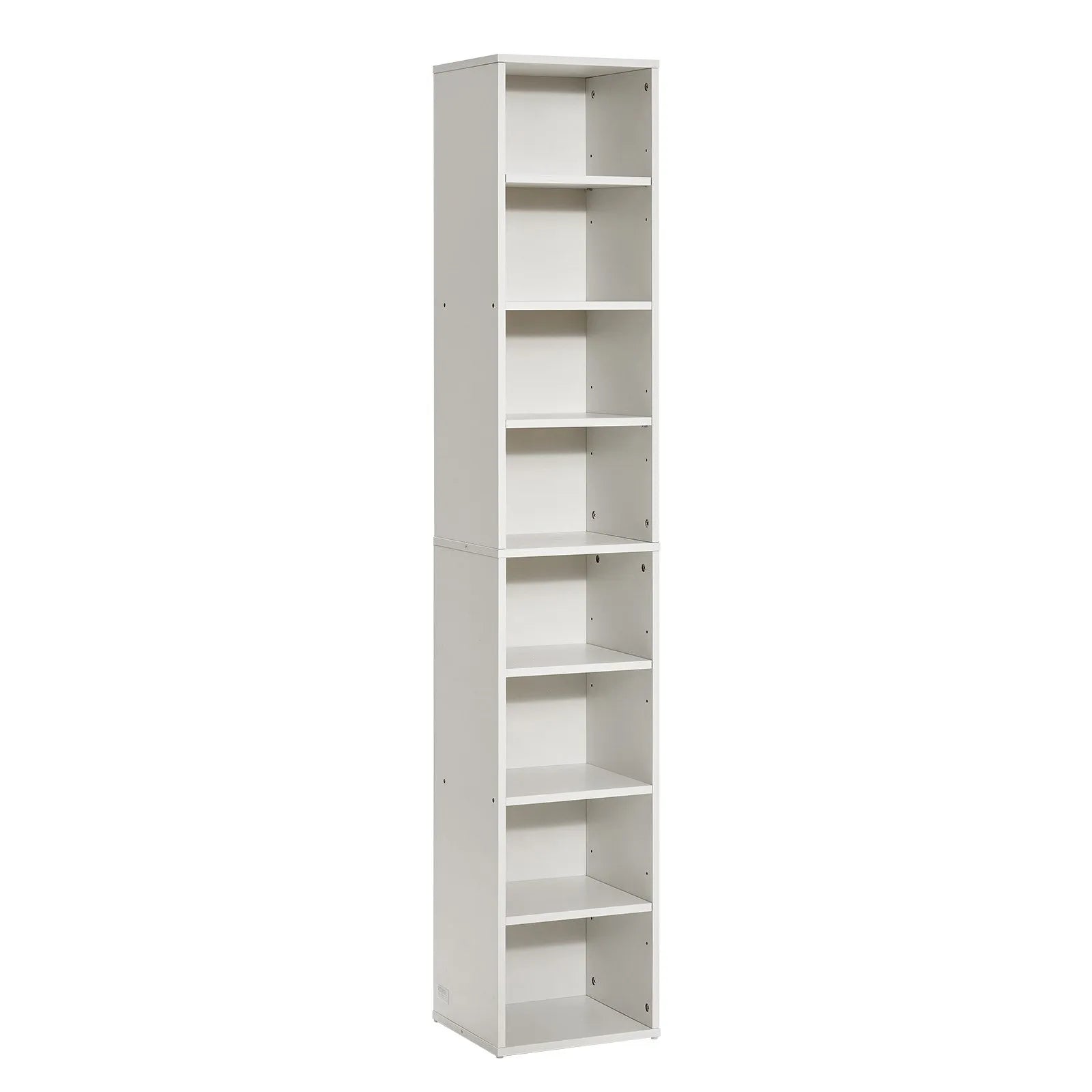 VEVOR 8 Tiers Narrow Bookshelf 71" Wooden Open Bookcase Adjustable Shelf White