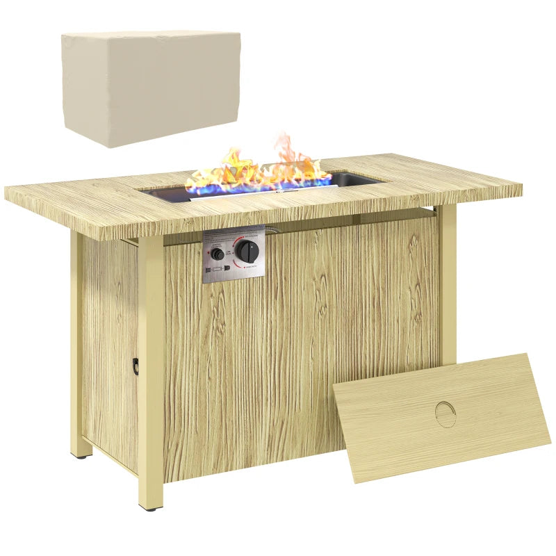 43" Propane Fire Pit Table 50,000 BTU Outdoor Gas Fire Table with Waterproof Cover