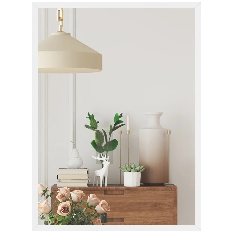 22" x 30" Bathroom Mirror for Wall, Rectangular Mirror for Living Room, Bedroom, Entryway, White