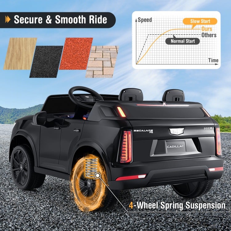 24V Ride on Truck 2-Seater Licensed Cadillac with Remote Control-Black