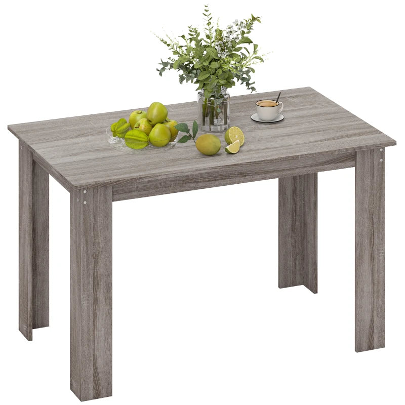 47" Kitchen Table for 4-6 People, Dining Table with Wood Effect for Dining Room, Light Grey