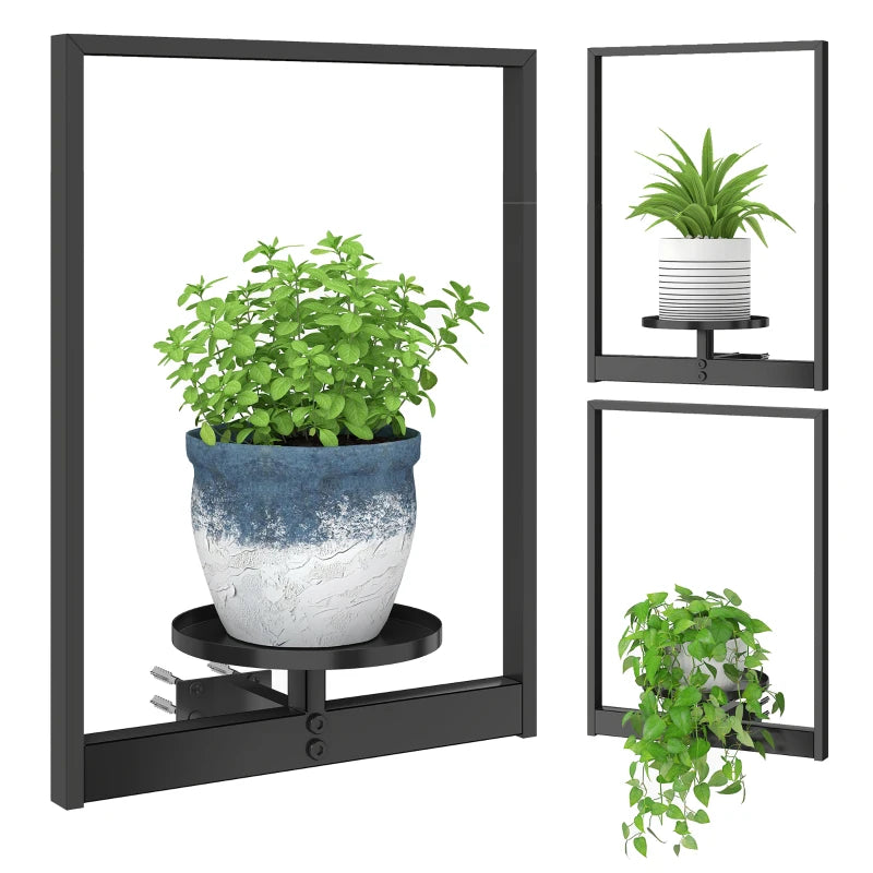 3 Pack Wall Planters for Indoor Plants, Wall-Mounted Metal Plant Stand Shelves, Picture Frame Wall Decor Hanger