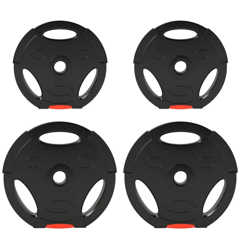 Soozier 1-Inch Weight Plates, Barbell Weights Set for Weightlifting and Strength Training, 2 x 22lbs + 2 x 11lbs