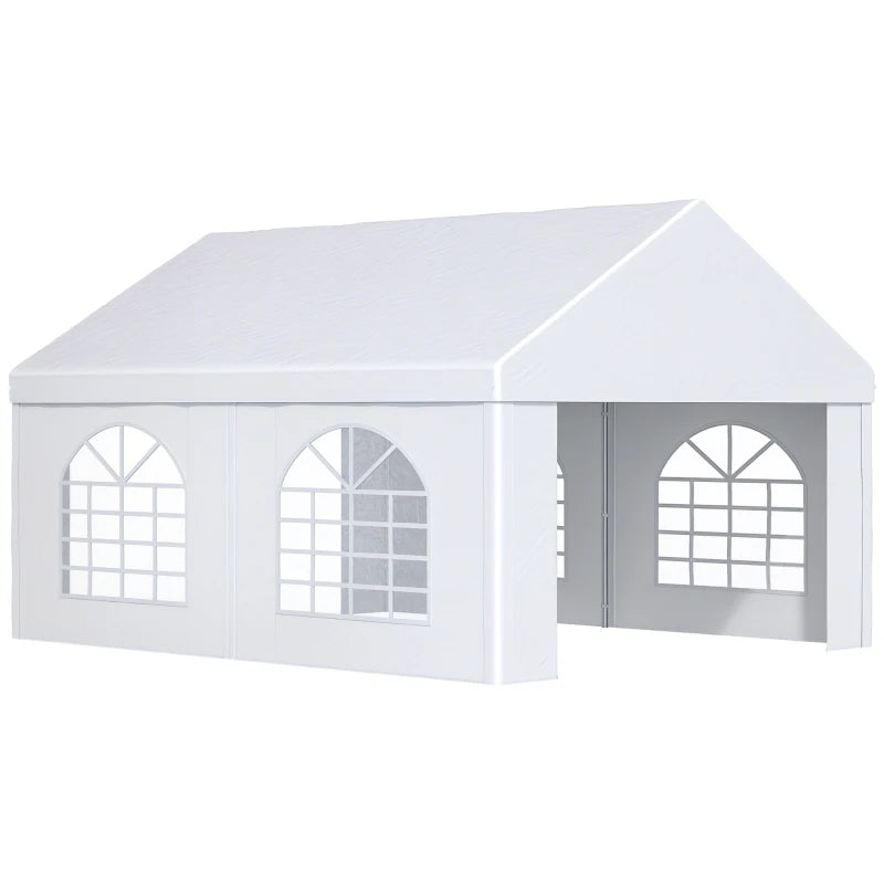 16.5' x 13' Outdoor Tents for Parties, Event Tent with Sides, 4 Windows and 2 Doors, White