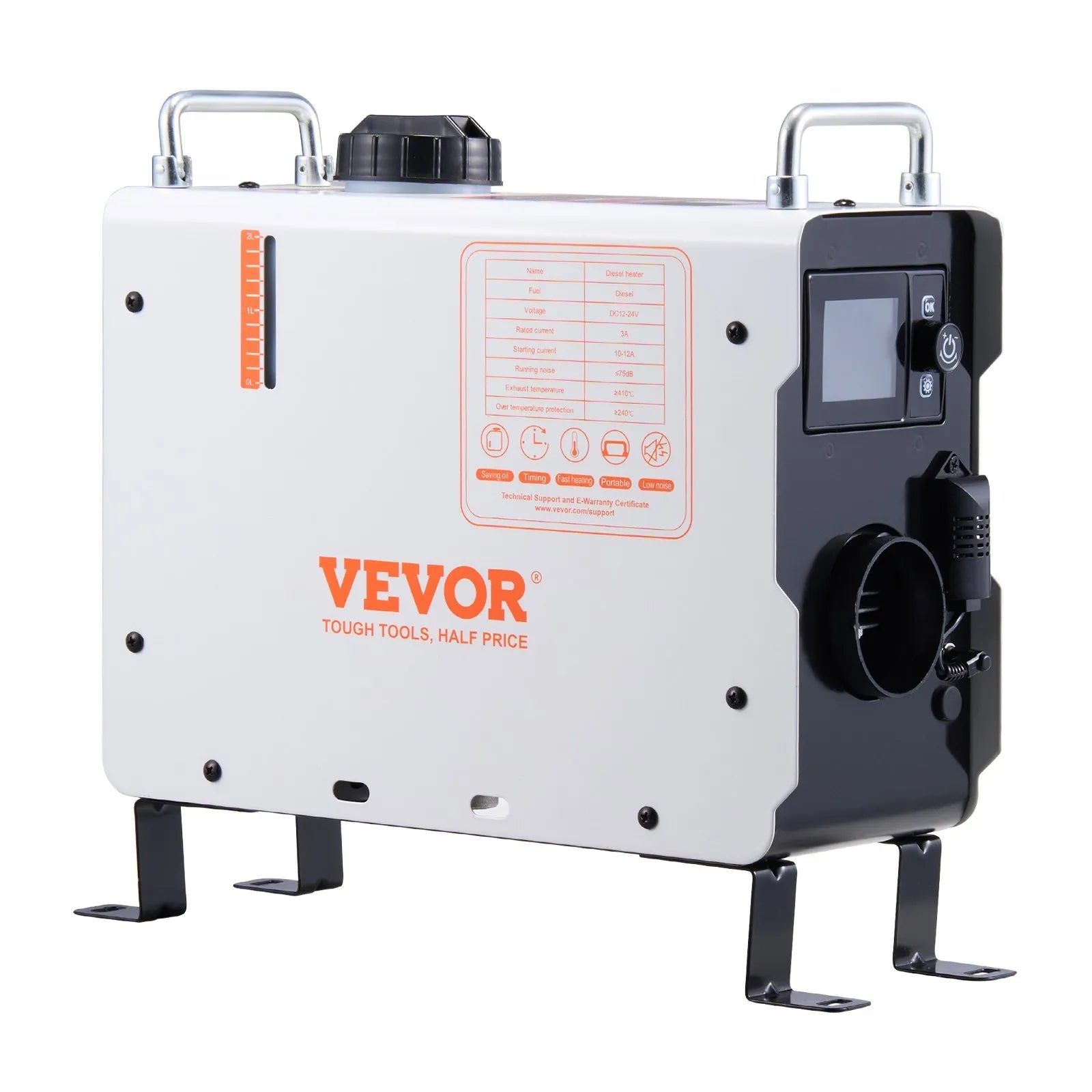 VEVOR 2KW Diesel Heater, All-in-One Diesel Air Heater with Bluetooth, Remote & Display, Portable for Vehicles
