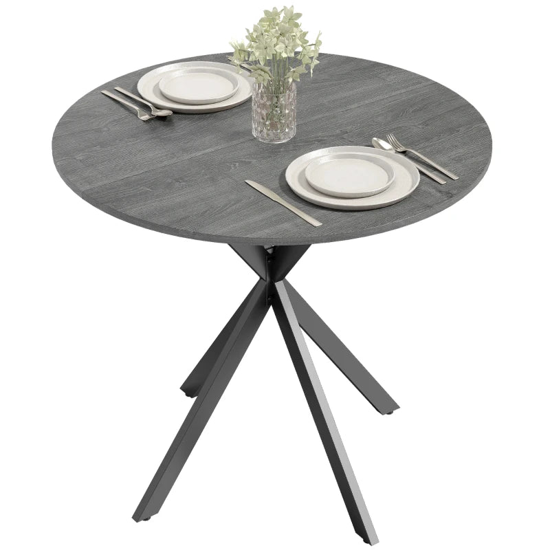 31.5" Industrial Round Dining Table - Distressed Grey
