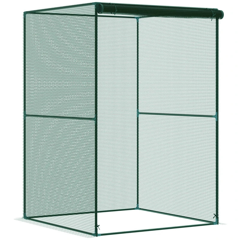 4' x 4' Walk-in Greenhouse, Garden Planting Warm House With Roll-Up Zipper Door for Seedlings Herbs Flowers, Dark Green
