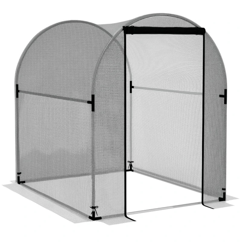 4.9' x 3.9' Crop Cage with Zipper Roll-Up Door, Mesh Plant Protection Tent from Animals with Galvanised Steel Frame