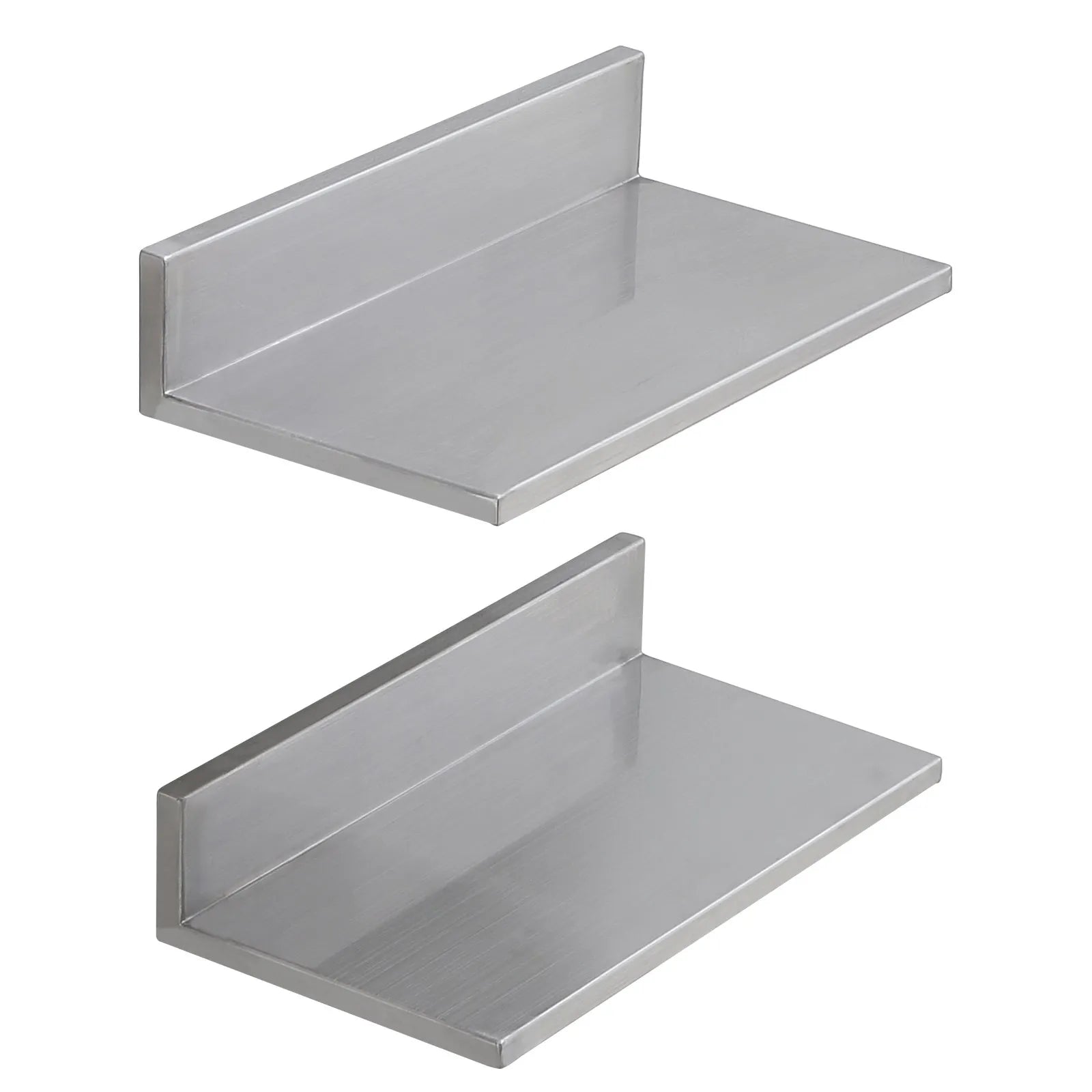 VEVOR 8.6" x 16" Stainless Steel Shelf, Wall Mounted Floating Shelving with Backsplash, 44 lbs Load Capacity Commercial Shelves, Heavy Duty Storage Rack for Restaurant, Kitchen, Bar, Home, and Hotel