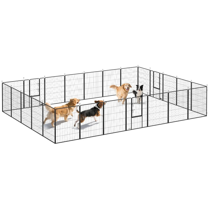 24 Panels 39" Height Heavy Duty Dog Playpen for Small Medium Large Dogs, Grey