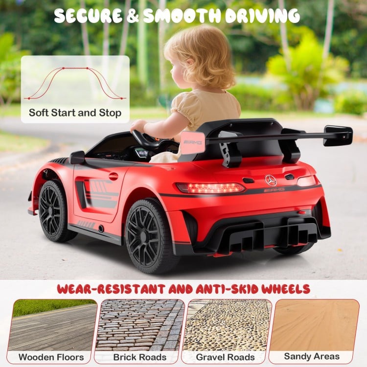12V Kids Ride-On Car Mercedes-AMG GT3 Licensed with Adjustable Speed-Red