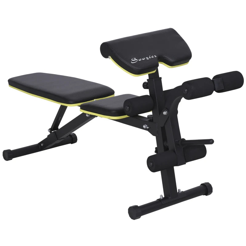 Soozier Adjustable Weight Bench, Sit Up Dumbbell Bench, Multi-Functional Purpose Hyper Extension Workout Bench with Adjustable Seat and Back Angle