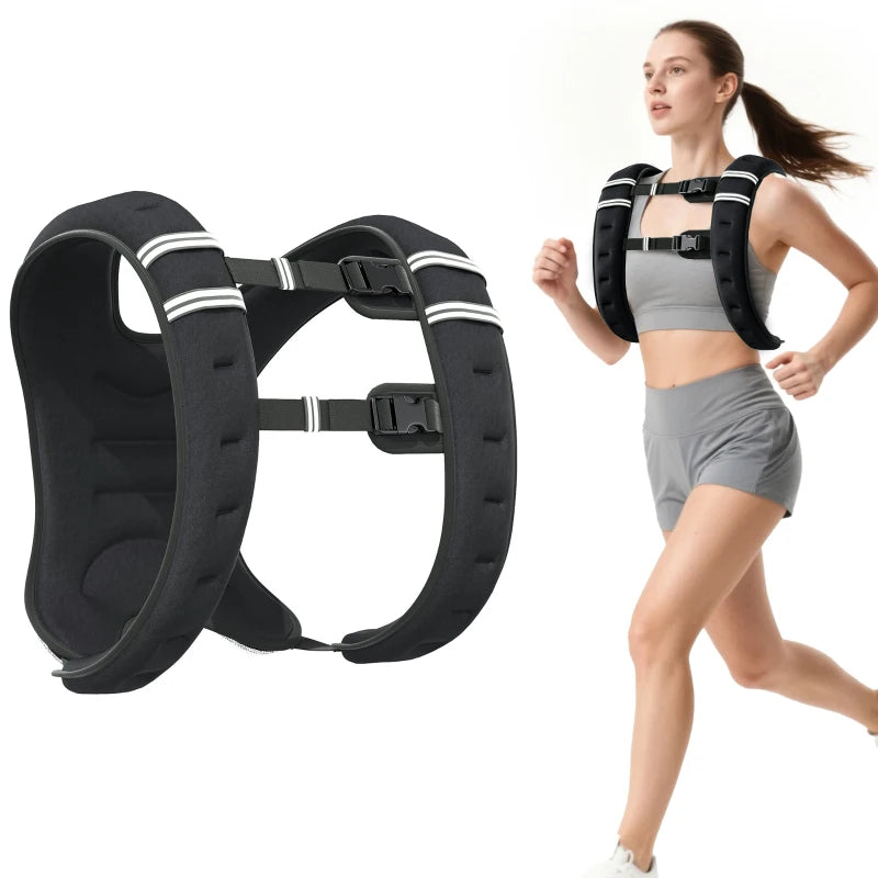 Soozier 11 lbs Weighted Vest, Weight Vest with adjustable Straps, Convenient Pocket and Reflective Strips, Fit for Men Women