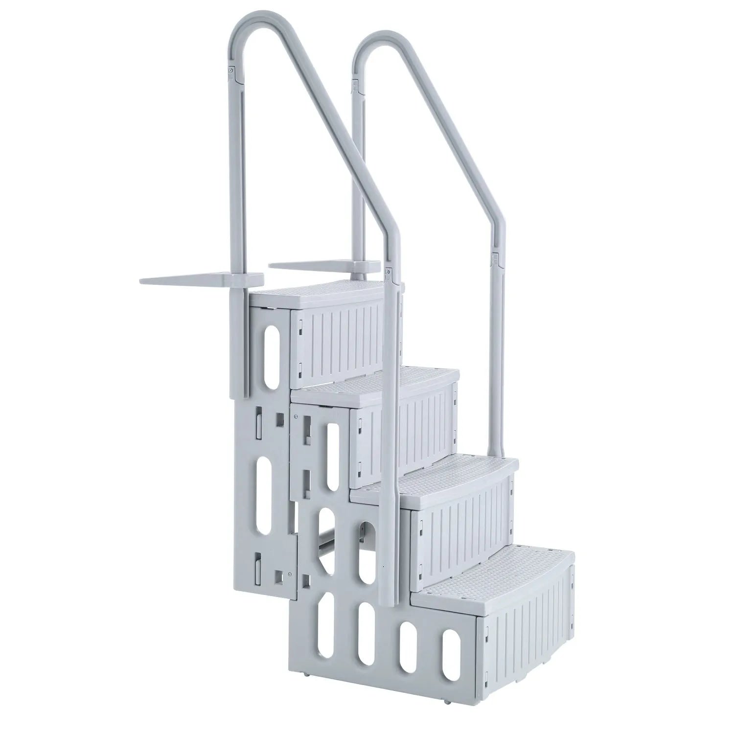 VEVOR 4-Step Grey Pool Ladder of 2 Handrails Supports 400 lb for 48-54 In Pool