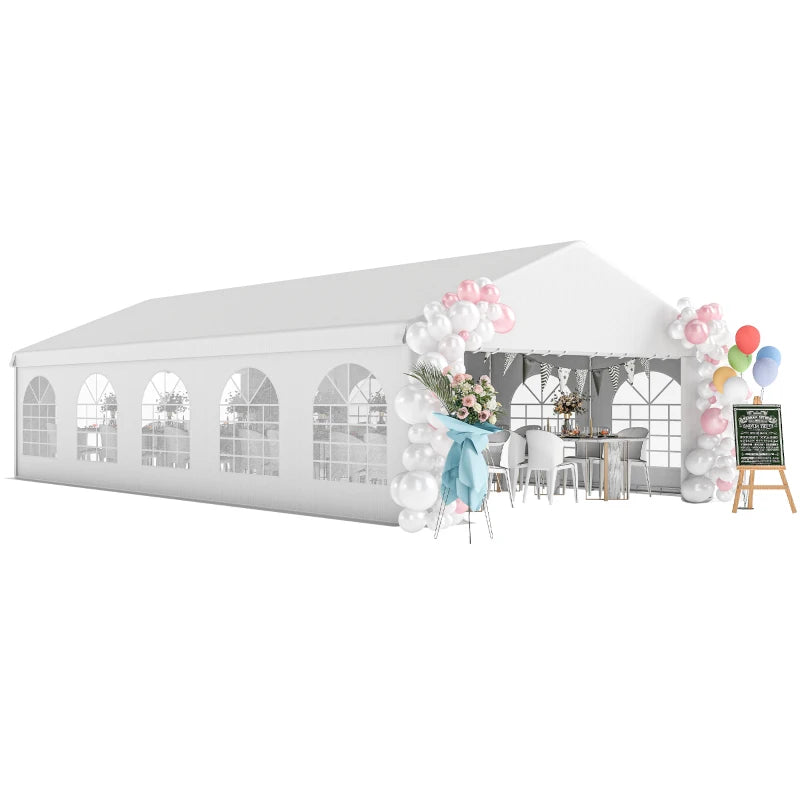 16'x32' Heavy Duty Large Party Tent & Carport with Removable Sidewalls, Portable Garage Canopy Tent, White