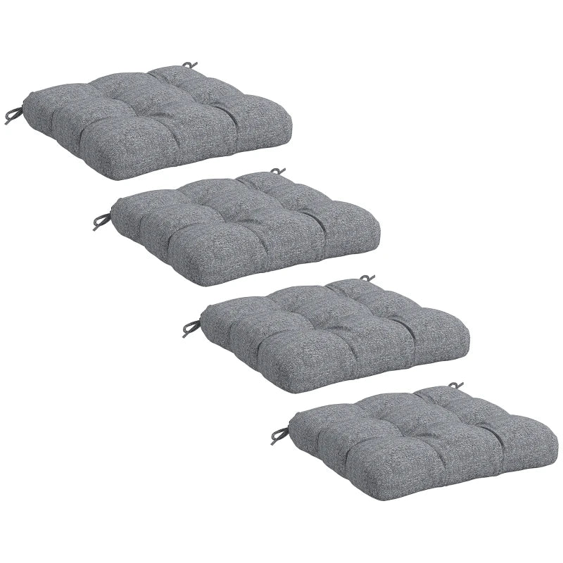 4-Piece Seat Cushion Pillows Replacement, Patio Chair Cushions Set with Ties for Indoor Outdoor