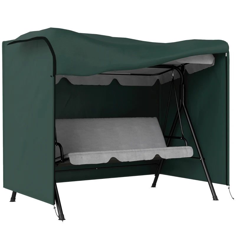 3-Seater Patio Swing Cover, Outdoor Garden Furniture Protection Hammock Glider Cover, 81" x 49" x 65", Dark Green