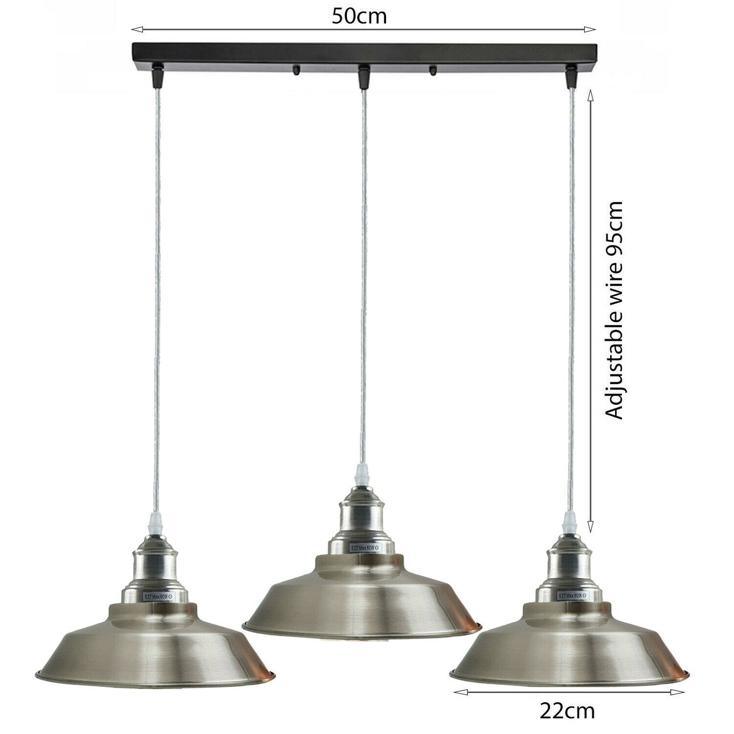 Three-head Metal Bowl Shape Ceiling Pendant Light~ 1720