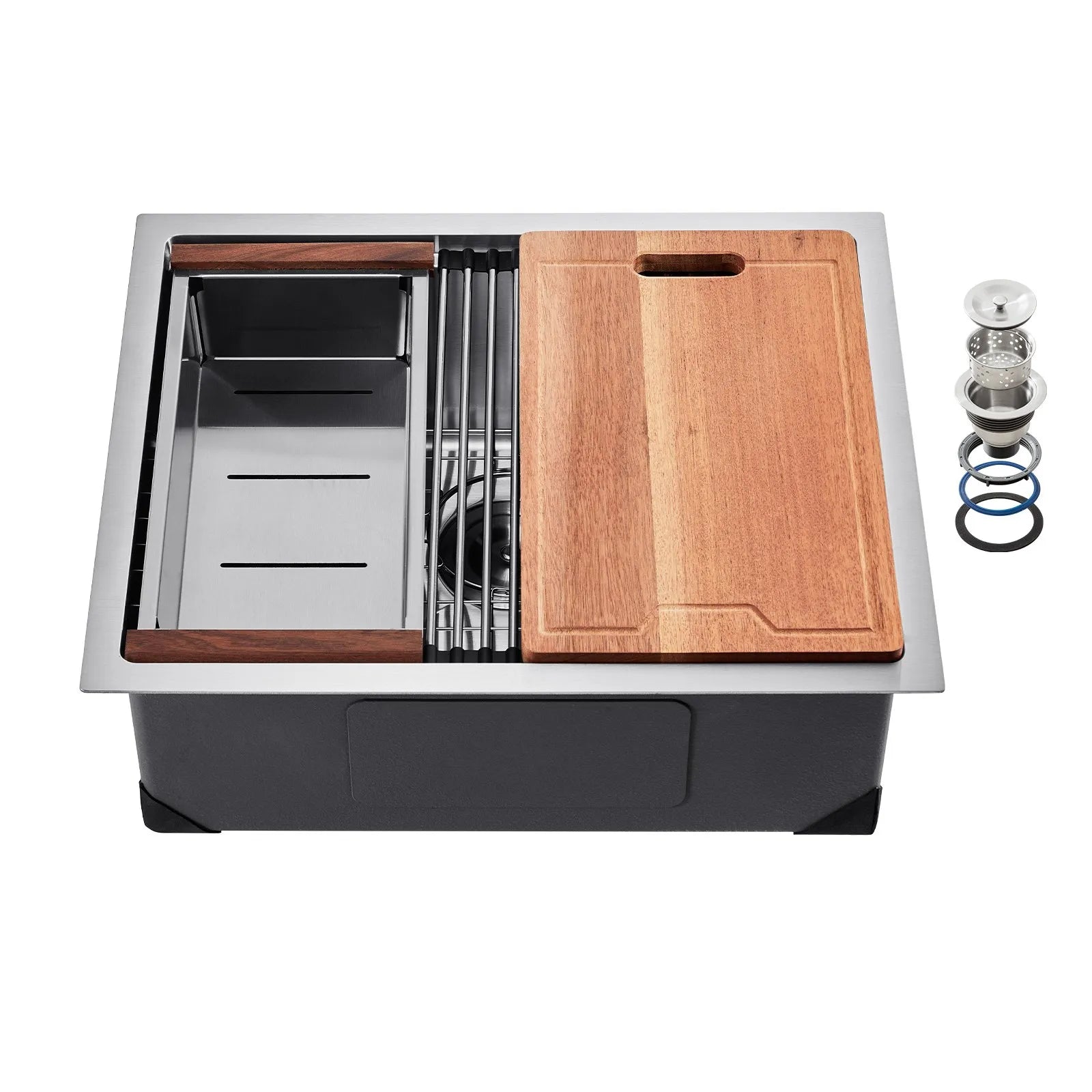 VEVOR 23" Kitchen Sink Undermount Single Bowl Drop-In Basin Stainless Steel Bar