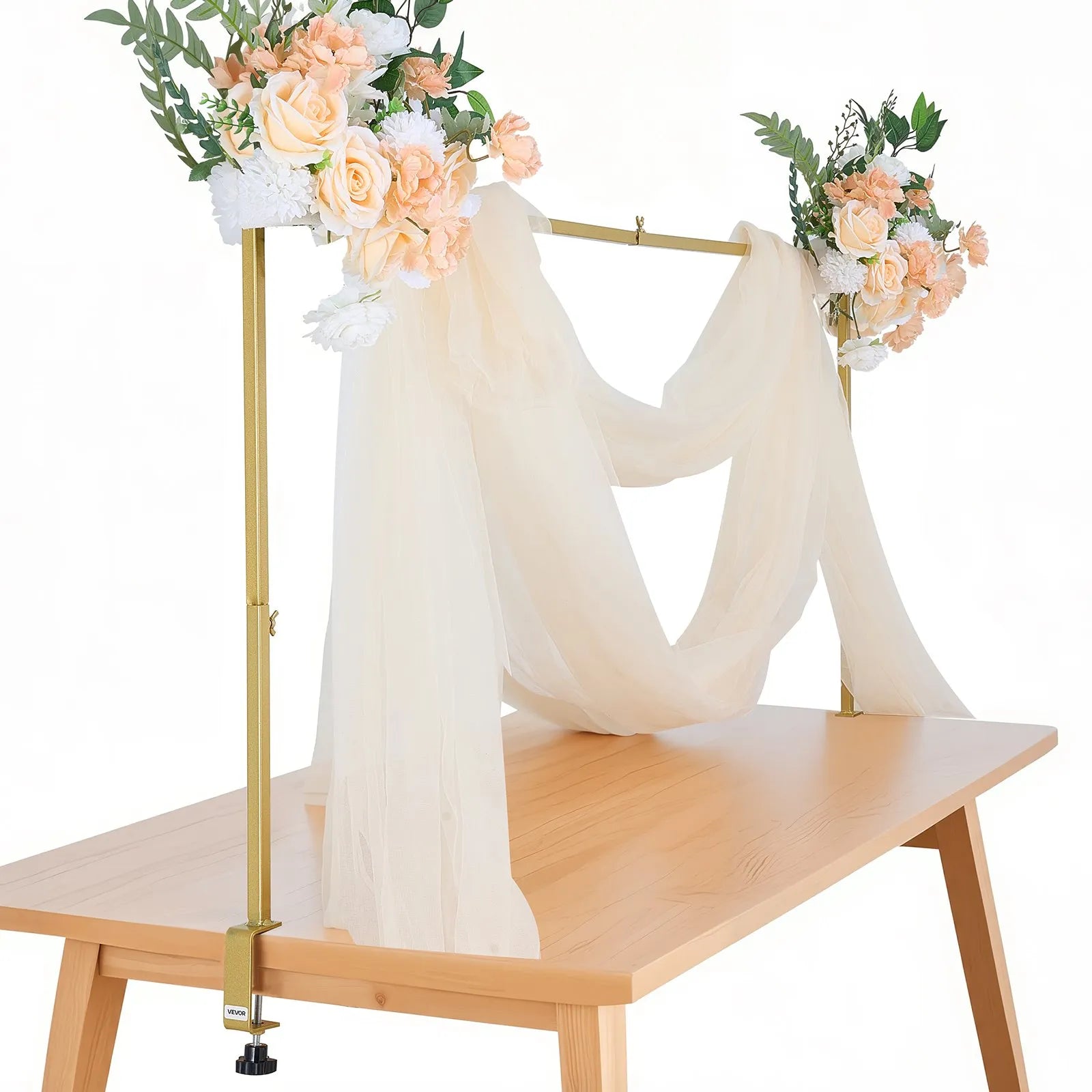 VEVOR Over The Table Rod Stand with Clamp Party Arch Frame 28-98 in L Adjustable