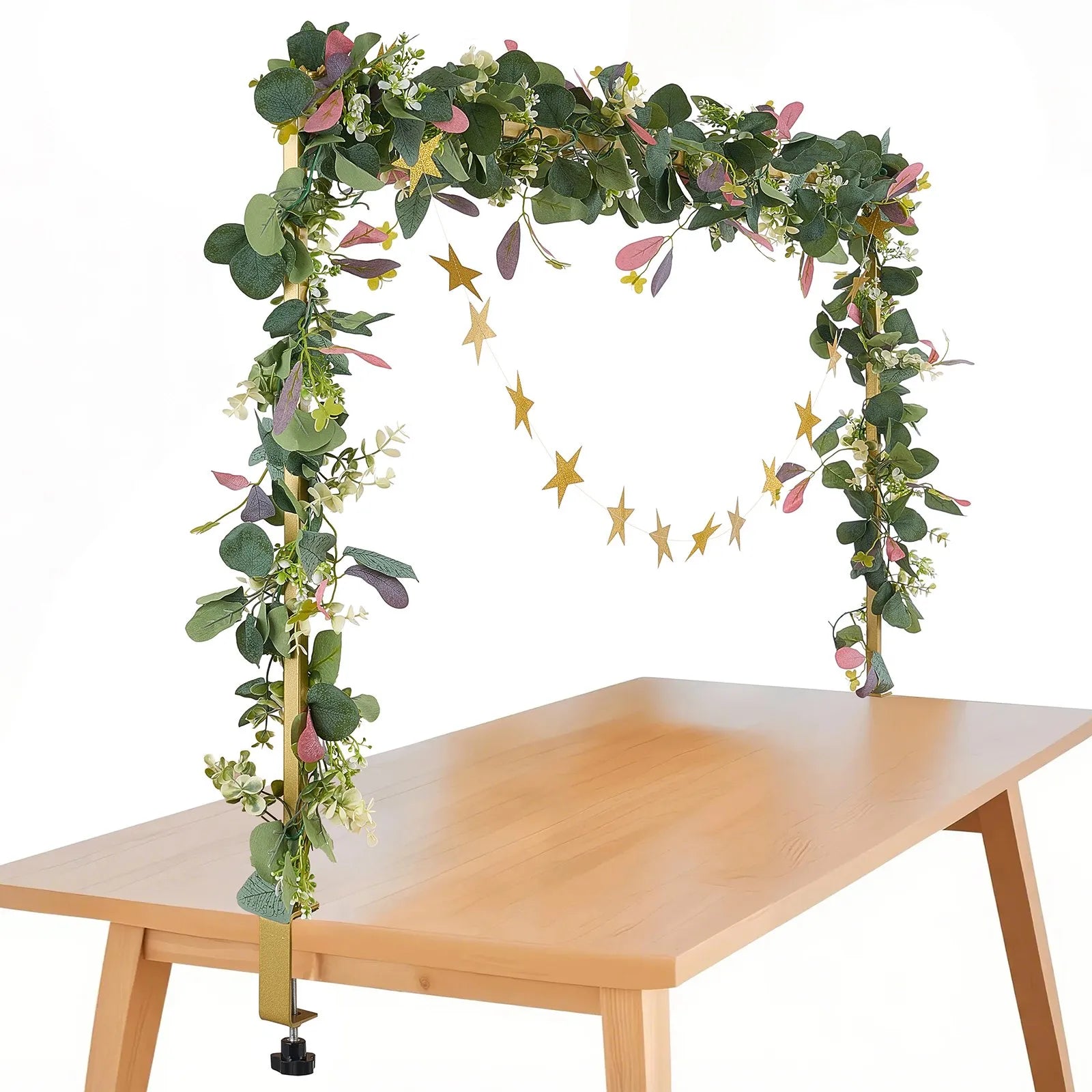 VEVOR Over The Table Rod Stand with Clamps 28"-98" L Adjustable Table Arch Stand