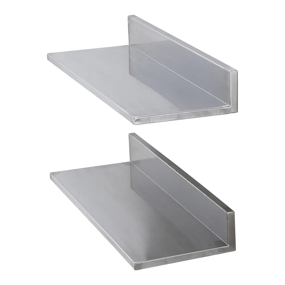 VEVOR 8.6" x 24" Stainless Steel Shelf, Wall Mounted Floating Shelving with Backsplash, 44 lbs Load Capacity Commercial Shelves, Heavy Duty Storage Rack for Restaurant, Kitchen, Bar, Home, and Hotel