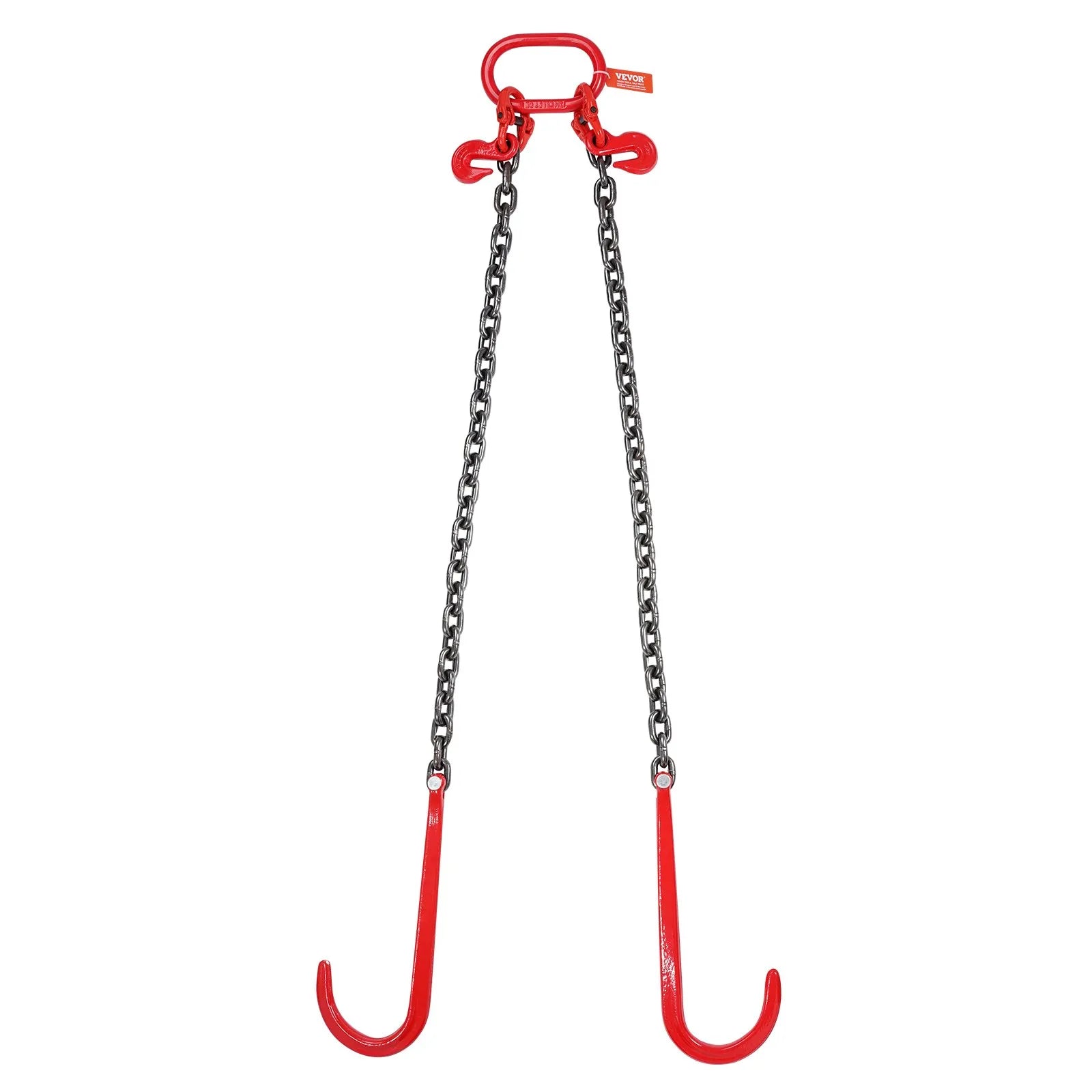 VEVOR 3/8" x 3' G80 Tow Chain J Hook V-Chain Bridle Grab Hook Wrecker 15600 lbs