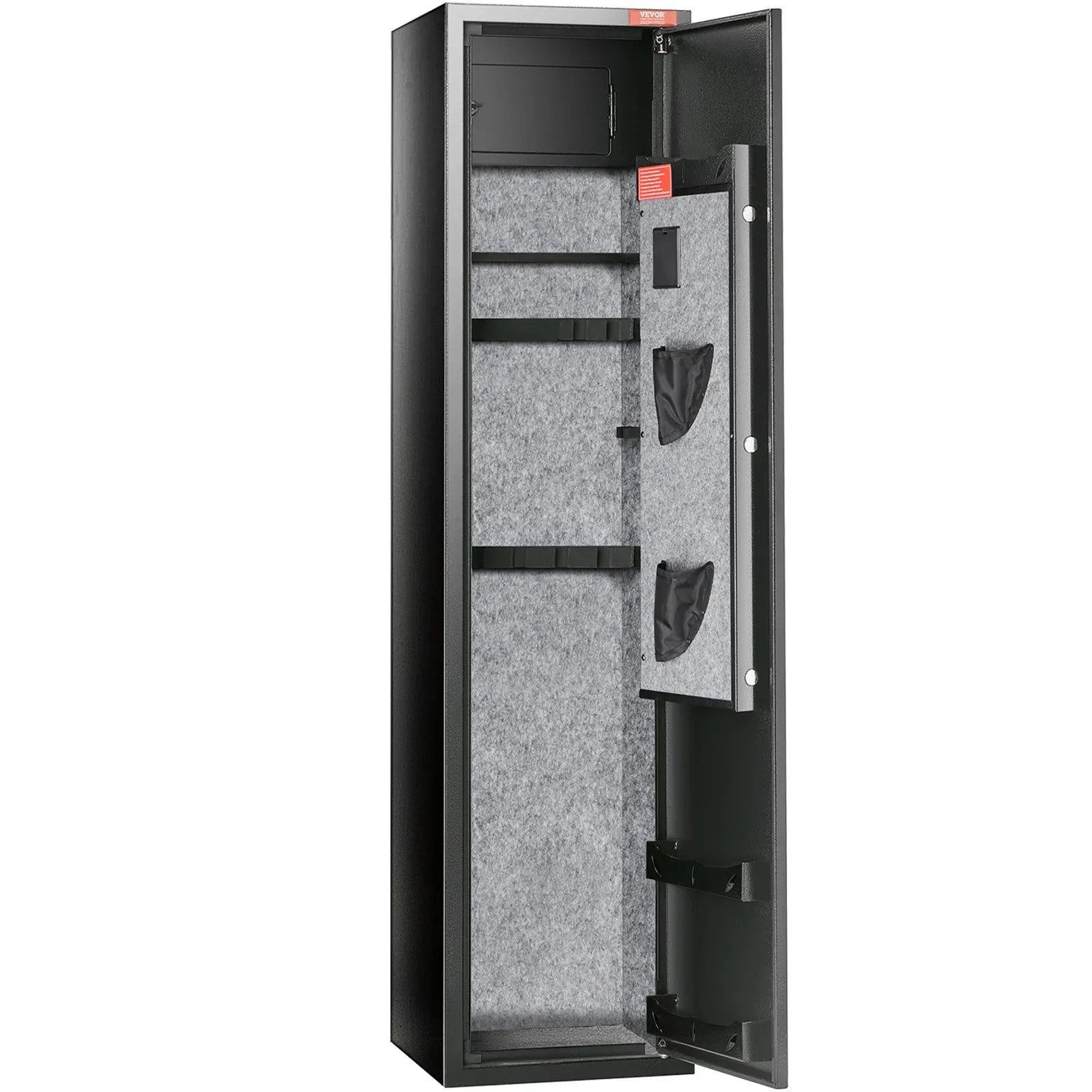 VEVOR 5 Rifles Gun Safe, Rifle Safe with Digital Keypad & Lock, Gun Storage Cabinet with Built-in Storage Locker, Removable Storage Shelf for Home Long Gun and Pistols
