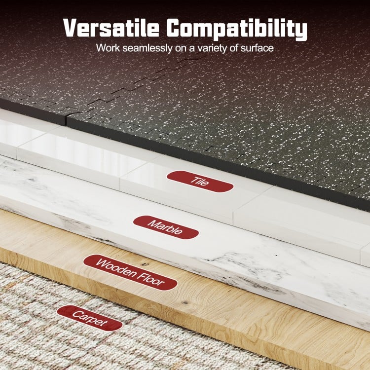 0.79 inch Thick Rubber Top Exercise Mat 48 Sq Ft with Boarders