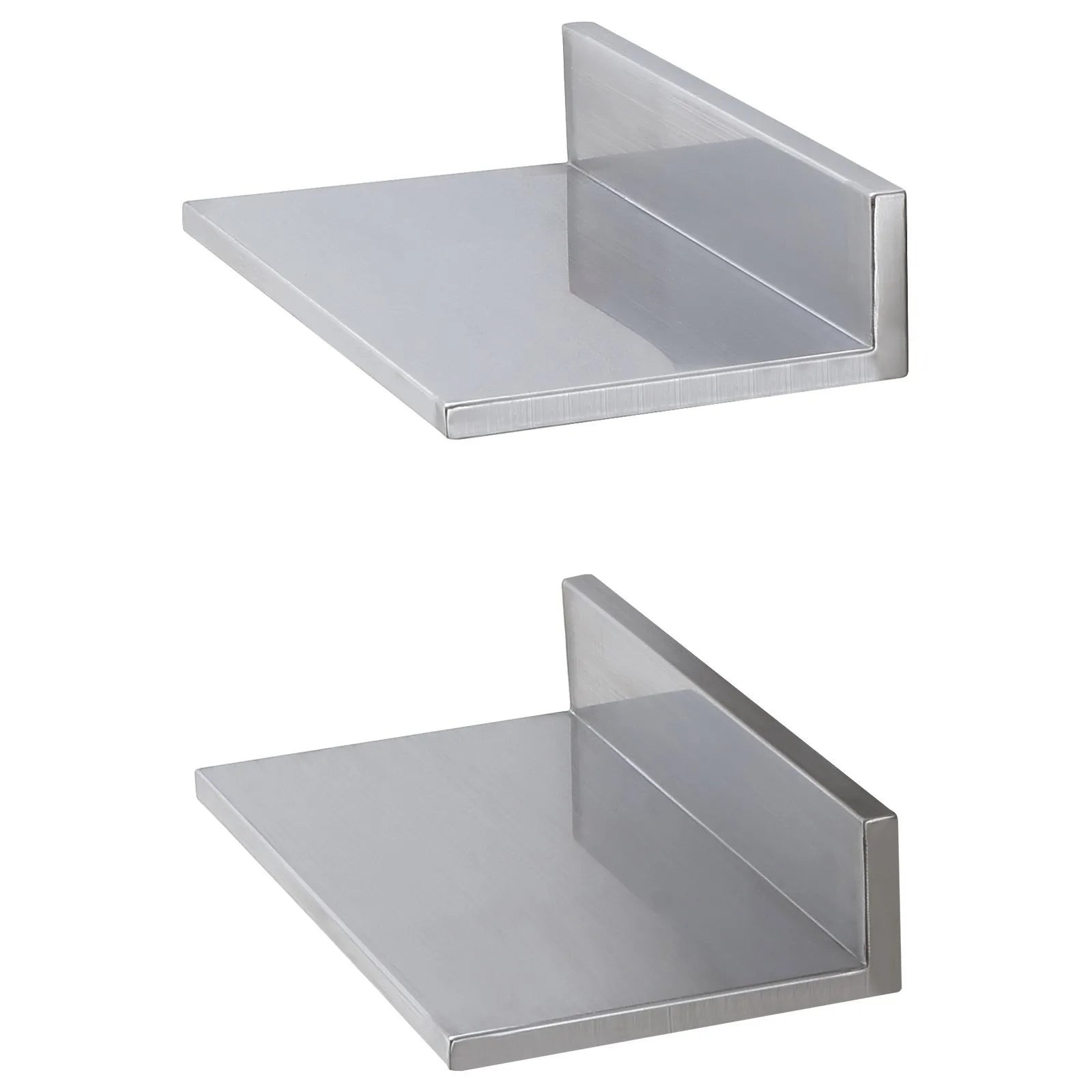 VEVOR 8.6" x 16" Stainless Steel Shelf, Wall Mounted Floating Shelving with Backsplash, 44 lbs Load Capacity Commercial Shelves, Heavy Duty Storage Rack for Restaurant, Kitchen, Bar, Home, and Hotel