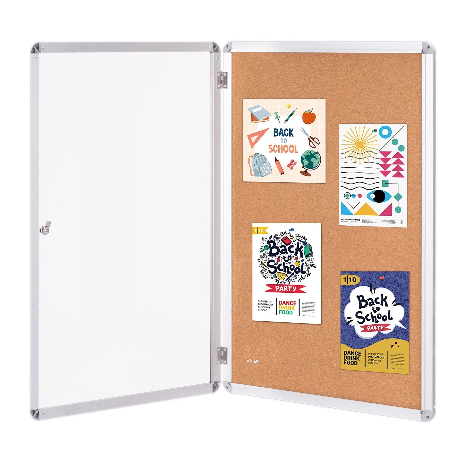 VEVOR 36"x24" Enclosed Cork Board with Aluminum Frame Lockable Bulletin Board