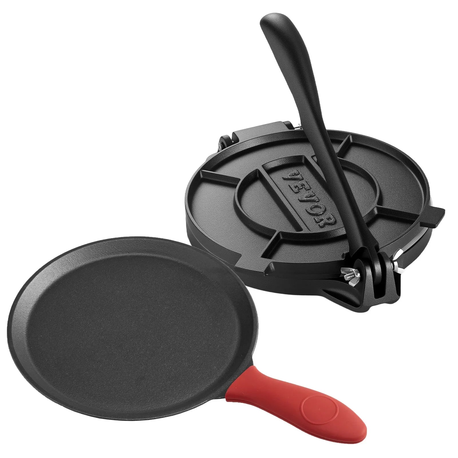 VEVOR 10 Inch Tortilla Press Chapati Maker Roti Dough Maker Heavy Duty Cast Iron