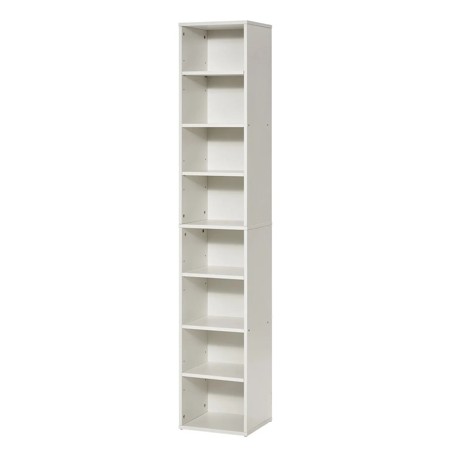 VEVOR 8 Tiers Narrow Bookshelf 71" Wooden Open Bookcase Adjustable Shelf White