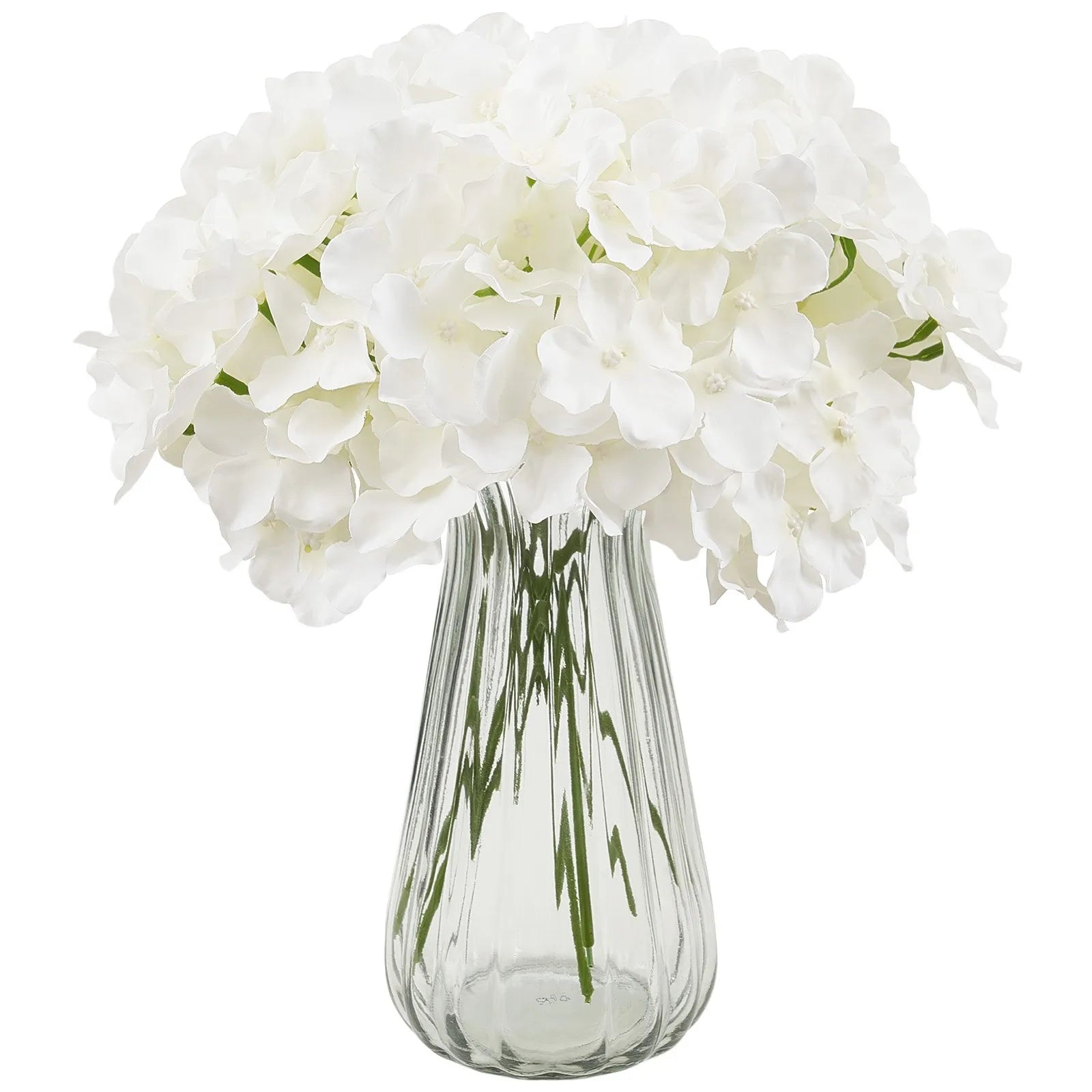 VEVOR 105 Pcs Artificial Silk Hydrangea Flowers 9.8 In Bouquet Arrangement White