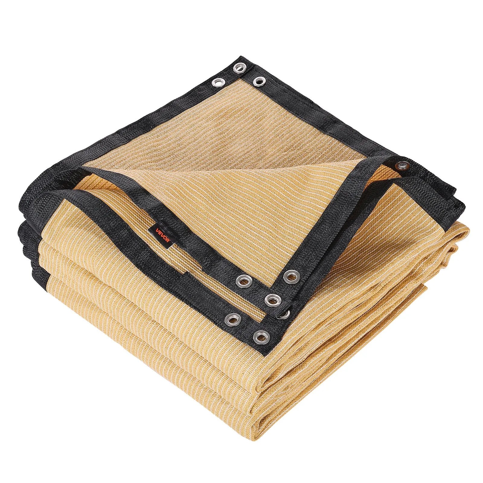 VEVOR 90% Sun Shade Cloth Privacy Screen 12 x 20 ft for Patio Garden (Beige)