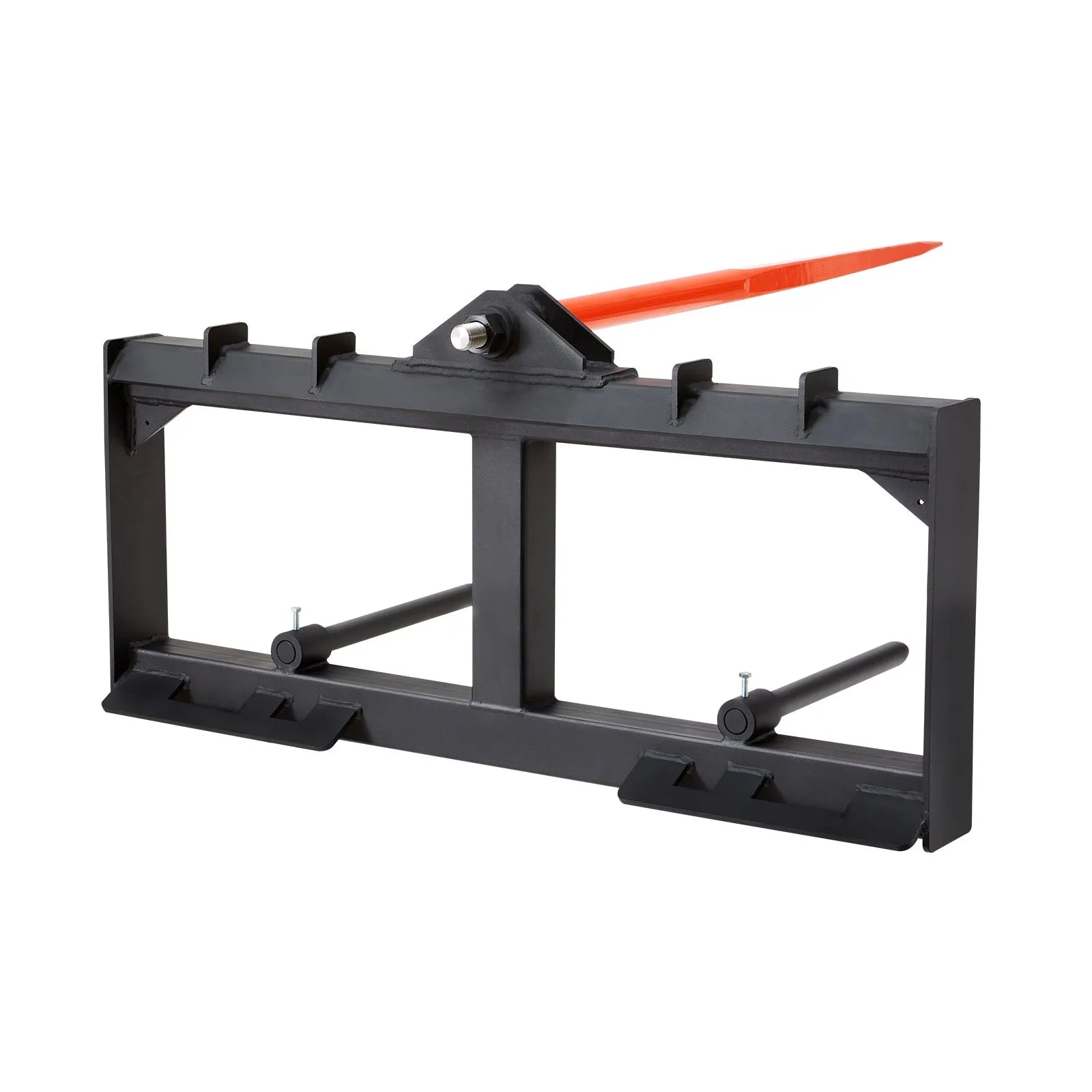 VEVOR 49" Hay Spear, Bale Spears 1600lbs Loading Capacity, Skid Steer Loader Tractor Attachment with 2pcs 17.5" Stabilizer Spears, Quick Attach Spike Forks