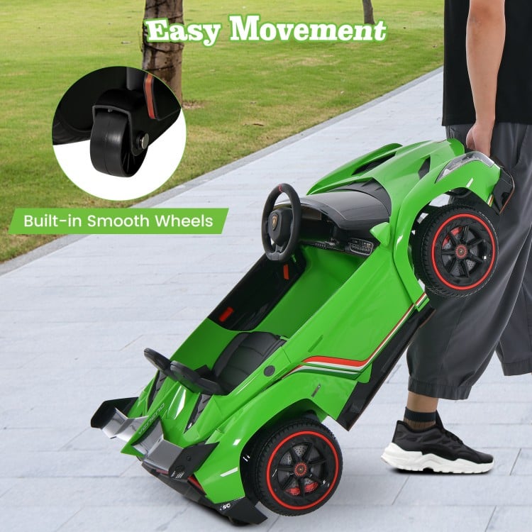 12V Licensed Lamborghini 4WD Kids Ride-on Sports Car with 2.4G Remote-Green