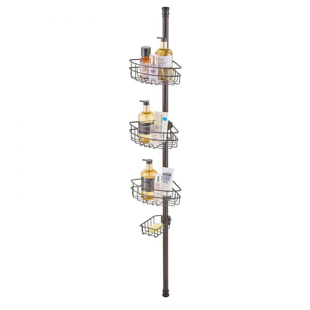 VEVOR 39" to 125" High Shower Corner Caddy Tension Pole Rust-Proof Tension Pole