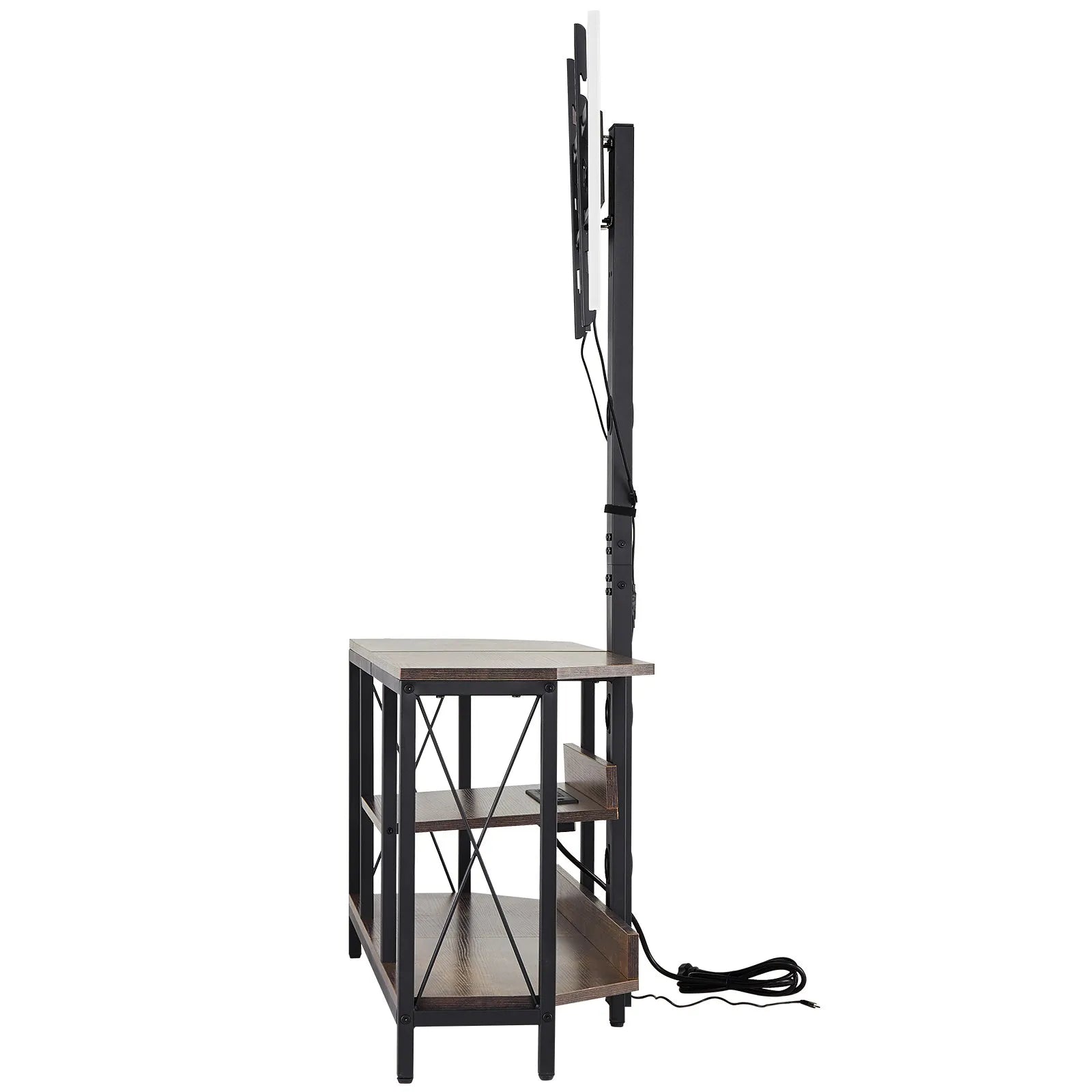 VEVOR 45" TV Stand with Mount for up to 75 in TVs with Power Outlet & LED Lights