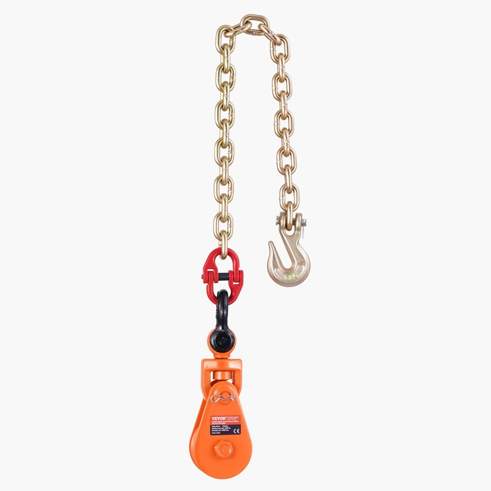 VEVOR 2 Ton 3" Snatch Block Chain Flatbed Tow Truck Rollback Car Carrier Cable